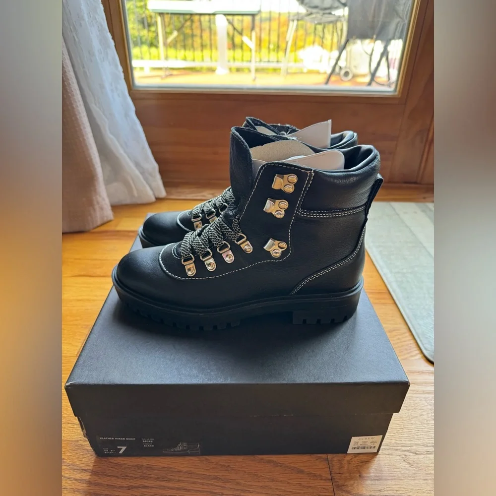 J.Crew Lightweight Leather Nordic Hiker Boots